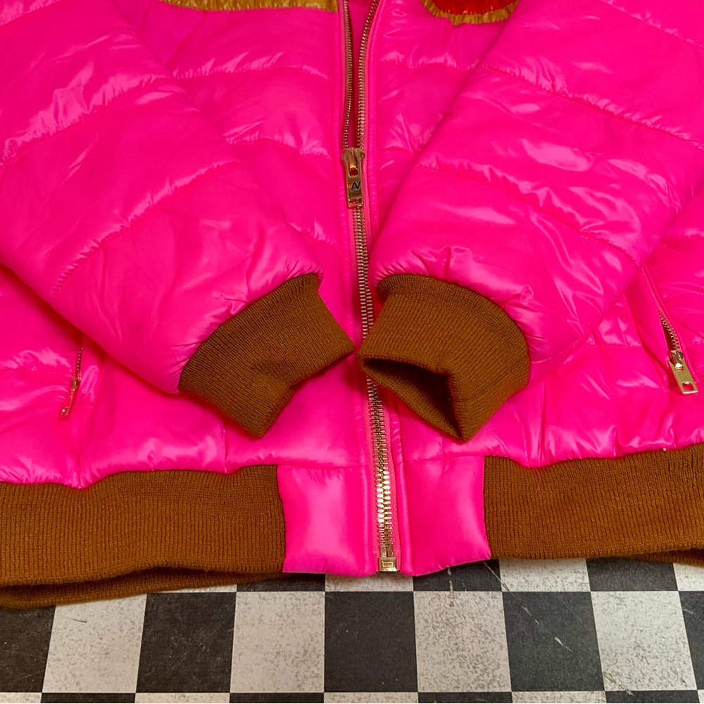 Aviator Nation Pink 5 Stripes Trekker Jacket sz 14 - Picture 8 of 13
